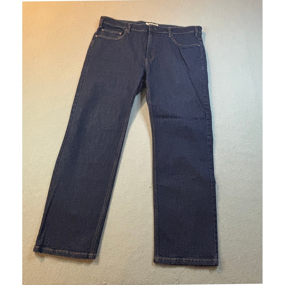 Orvis Five Pocket Jeans Mens 38x30 Dark Wash Denim Straight Leg Stretch Casual